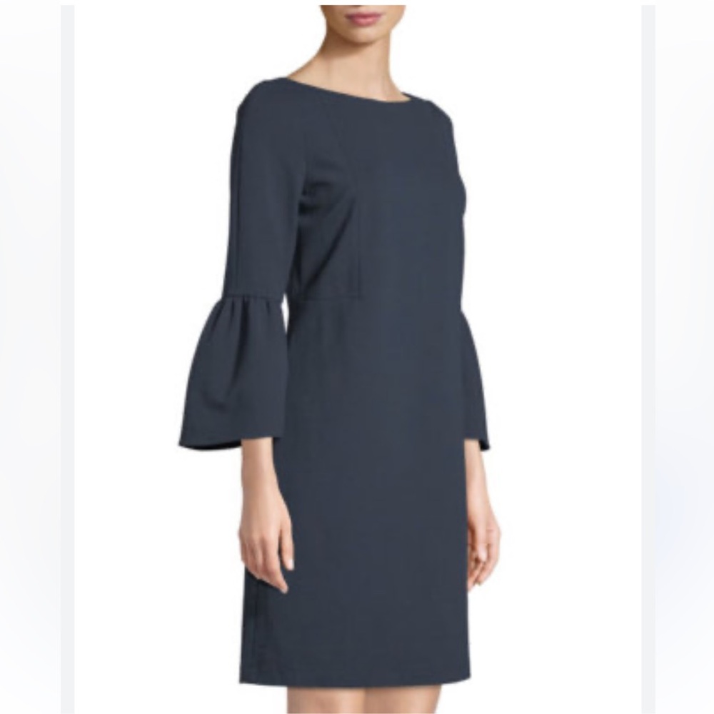 Lafayette 148 New York Cotton bell Sleeve Boatneck Size M Dress New $448